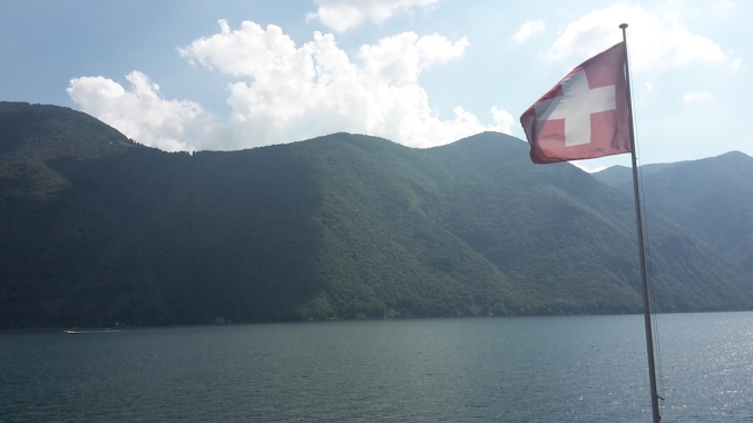 Swiss Flag at Lake Lugano