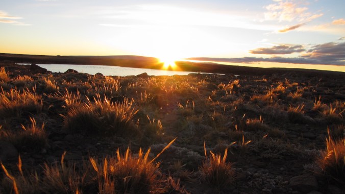 Sunset over Lake in Argentinean Landscape